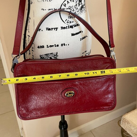 GUCCI MORPHEUS CALFSKIN SHOULDER CROSSBODY BAG BOHOCHIC BURGUNDY VERSATILE - Picture 12 of 16